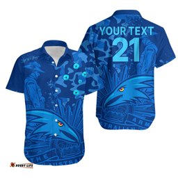 Custom Text And Number AFL ANZAC Adelaide Crows Hawaiian Shirt Camouflage