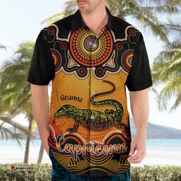 Personalised Australia Capricorn Goanna Zodiac Hawaiian Shirt Auz Astrology Aboriginal Red