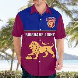 Personalised Brisbane Lions Football Hawaiian Shirt Sporty Maroon Version