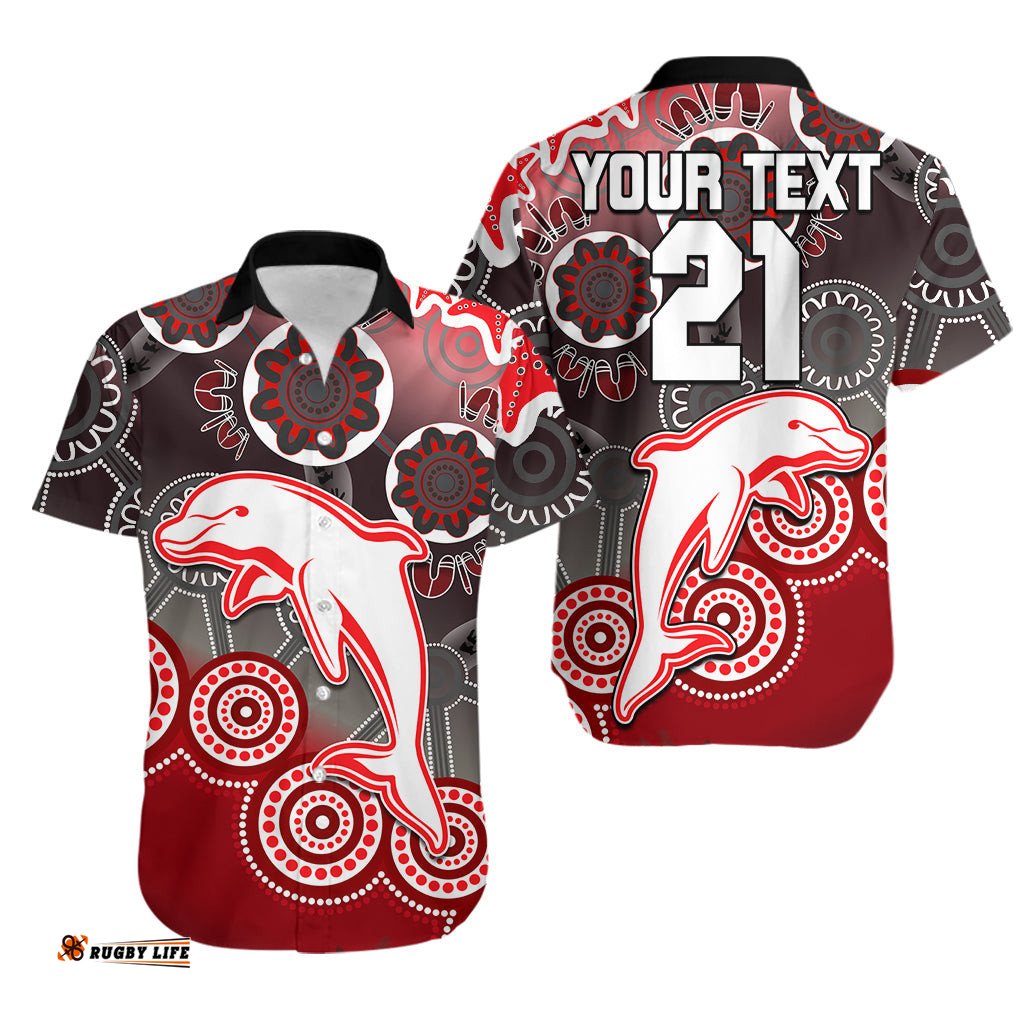 Custom Personalised Redcliffe Dolphins Rugby Hawaiian Shirt