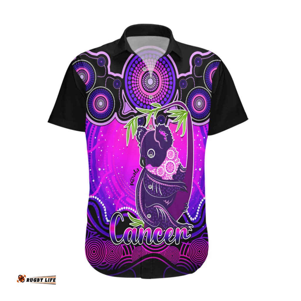 Personalised Australia Cancer Koala Zodiac Hawaiian Shirt Auz Astrology Aboriginal Magenta
