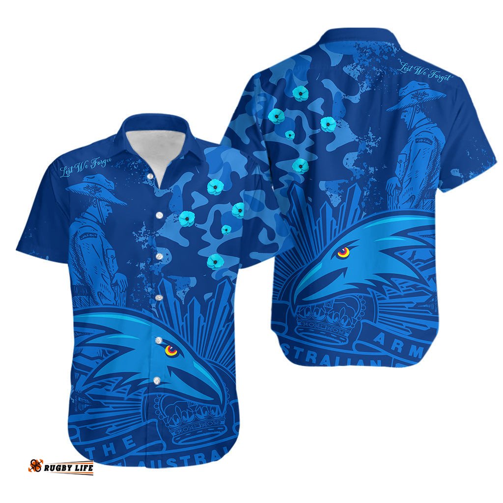 AFL ANZAC Adelaide Crows Hawaiian Shirt Camouflage