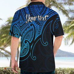 Custom Aotearoa Maori Koru Hawaiian Shirt Polynesian Pacific Tribal Blue