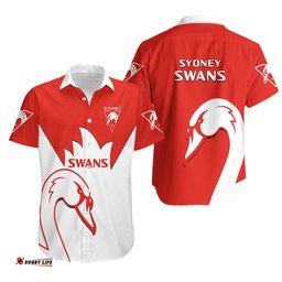 Sydney Swans Football Hawaiian Shirt Go Swannies Sporty Style