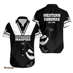 Western Suburbs Magpies Rugby Hawaiian Shirt Simple Style
