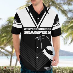 Western Suburbs Magpies Rugby Hawaiian Shirt Simple Style