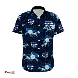 Custom Text And Number Geelong Cats Football Hawaiian Shirt Polynesian Tribal Mix Tropical Hawaiian Style
