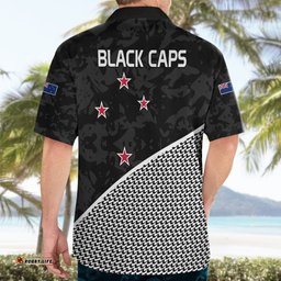 New Zealand Cricket Hawaiian Shirt Black Cap Sporty Style No1
