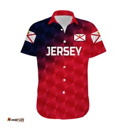 Custom Personalised The Bailiwick of Jersey Cricket Hawaiian Shirt Unique Style Red NO.2