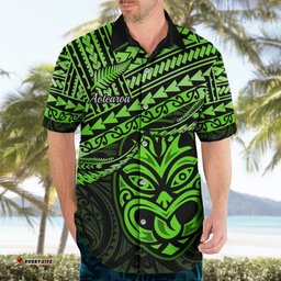 Personalised Matariki New Zealand Hawaiian Shirt Maori New Year Tiki Green Version