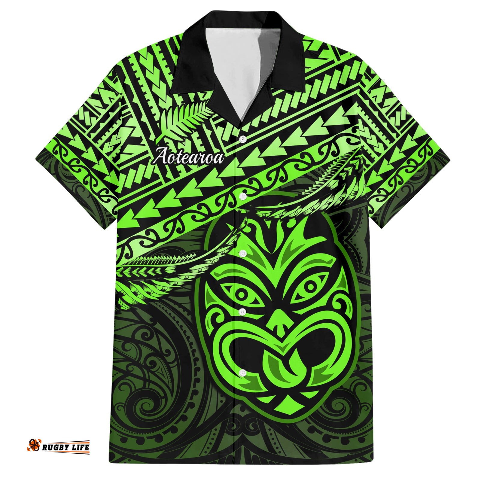 Personalised Matariki New Zealand Hawaiian Shirt Maori New Year Tiki Green Version
