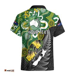 Personalised New Zealand And Australia Hawaiian Shirt Aboriginal Mix Aotearoa Maori Unique Style
