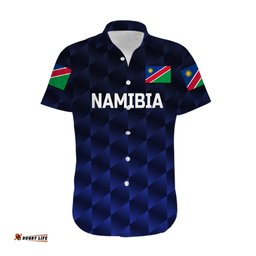 Custom Personalised Namibia Cricket Hawaiian Shirt Unique Style Navy
