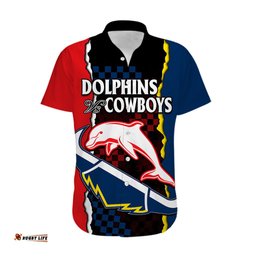 NRL Combine Dolphins and Cowboys Hawaiian Shirt