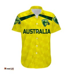 Custom Personalised Australia Cricket Hawaiian Shirt Aussie Unique Yellow