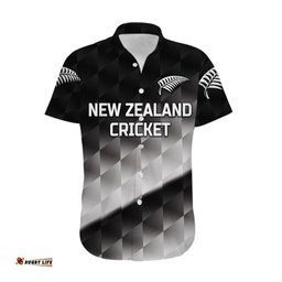 Custom Personalised New Zealand Cricket Hawaiian Shirt Silver Fern Unique Gradient