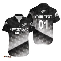 Custom Personalised New Zealand Cricket Hawaiian Shirt Silver Fern Unique Gradient