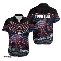 Custom Personalised Emu Aboriginal Boomerang Hawaiian Shirt No.4