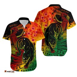 NRL ANZAC Panthers Hawaiian Shirt Camouflage