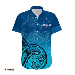 Auckland New Zealand City Map Hawaiian Shirt