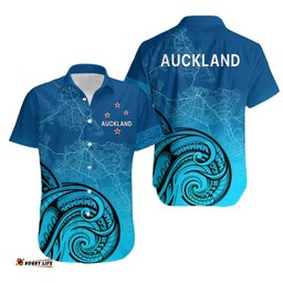 Auckland New Zealand City Map Hawaiian Shirt