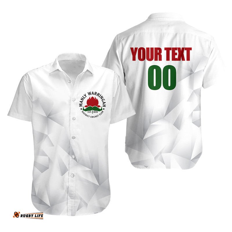 Custom Personalised And Number NSW Cricket Manly Warringah Club Hawaiian Shirt
