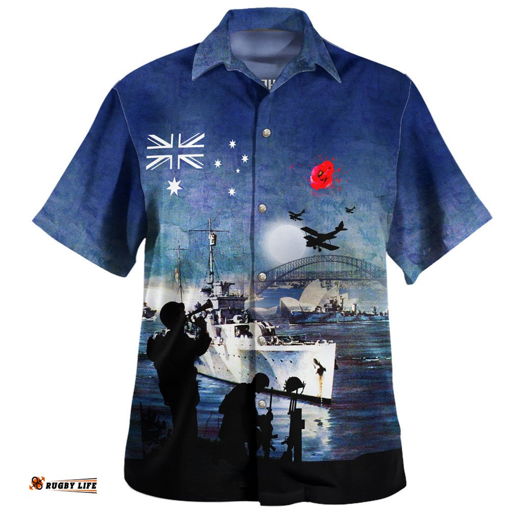 Australia Anzac Day Hawaiian Shirt At The Going Down Of The Sun Shirt