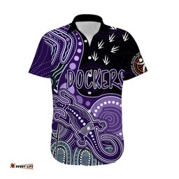 Personalised NAIDOC Week AFL Dockers Hawaiian Shirt Aboriginal Dot Art Lizard Mix Boomerang