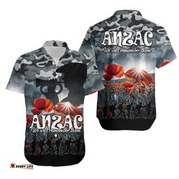 Anzac Day Hawaiian Shirt Soldier Poppy Vibe