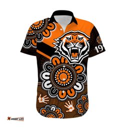 Custom Personalised NRL Wests Tigers Rugby Founded 1999 Aboriginal Hawaiian Shirt