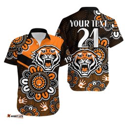 Custom Personalised NRL Wests Tigers Rugby Founded 1999 Aboriginal Hawaiian Shirt
