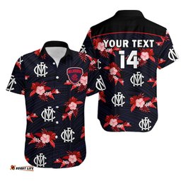 Custom Text And Number Demons Football Hawaiian Shirt Polynesian Tribal Mix Tropical Hawaiian Style