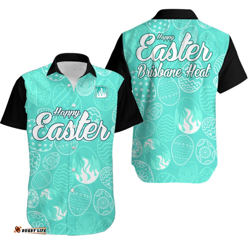 Brisbane Heat Cricket Happy Easter Day Hawaiian Shirt Simple Style