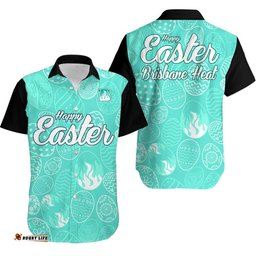 Brisbane Heat Cricket Happy Easter Day Hawaiian Shirt Simple Style