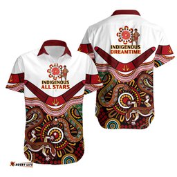 Australia Indigenous Rugby Hawaiian Shirt All Stars Aussie Snake And Lizard