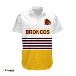 Broncos Rugby Hawaiian Shirt Sporty Style White Version
