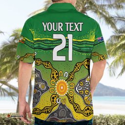 Custom Text And Number Australia Cricket Hawaiian Shirt Aboriginal Dots Style