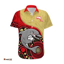 Dolphins Rugby Hawaiian Shirt Phins Up Indigenous Art