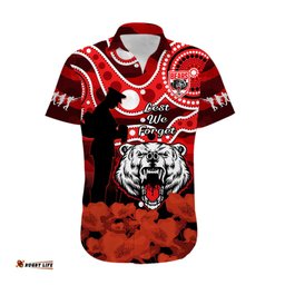 North Sydney Rugby ANZAC Hawaiian Shirt Bears Indigenous Mix Camouflage Poppy