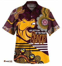 Australia Brisbane Custom Hawaiian Shirt Go! Let's go! Up The Mighty Bronx Home Jersey Shirt