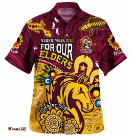 Australia Naidoc Week Brisbane City Hawaiian Shirt Bronx For Our Elders Aboriginal Inspired Shirt Blue