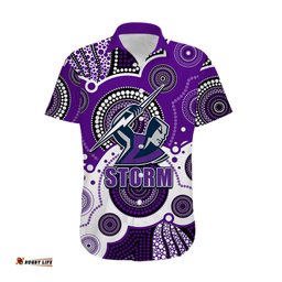 Custom Personalised And Number STORM NRL Hawaiian Shirt Aboriginal Patterns