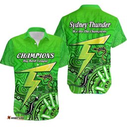 Sydney Thunder Cricket Champions Hawaiian Shirt Lizard Indigenous Aboriginal