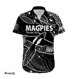 Collingwood Magpies Football Hawaiian Shirt Pies Founded 1892