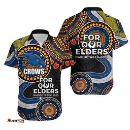 Crows Rugby Hawaiian Shirt NAIDOC Aboriginal