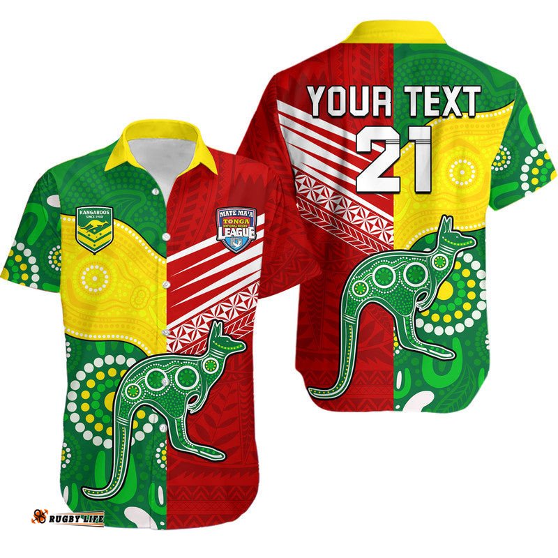 Custom Personalised Australia Kangaroos and Mate Maa Tonga Hawaiian Shirt No2