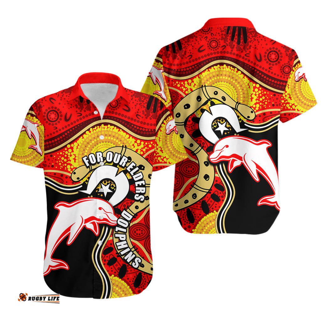 Dolphins Mascot NRL Hawaiian Shirt NAIDOC