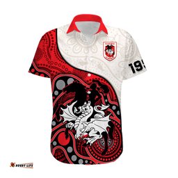 Custom Text And Number Dragons Rugby Hawaiian Shirt St George Illawarra 1998 Indigenous Art