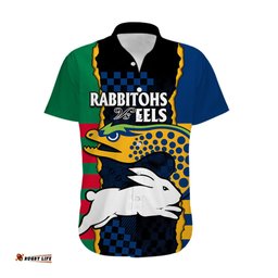 Custom Text And Number NRL Combine Rabbitohs and Eels Hawaiian Shirt