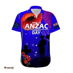 Custom Personalised Australia And New Zealand ANZAC Hawaiian Shirt Lest We Forget